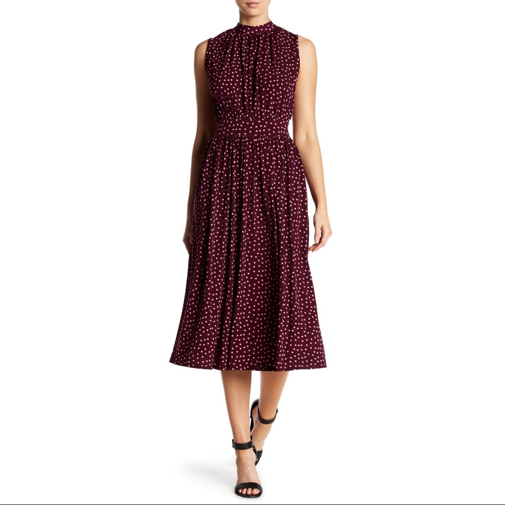 leota • Polka Dot Midi Dress Sz XL
